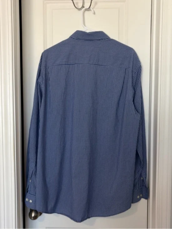 Men's Long-Sleeve Blue Check Dress Shirt
Size XL/TG/XG 17-17 1/2 - Picture 2 of 5